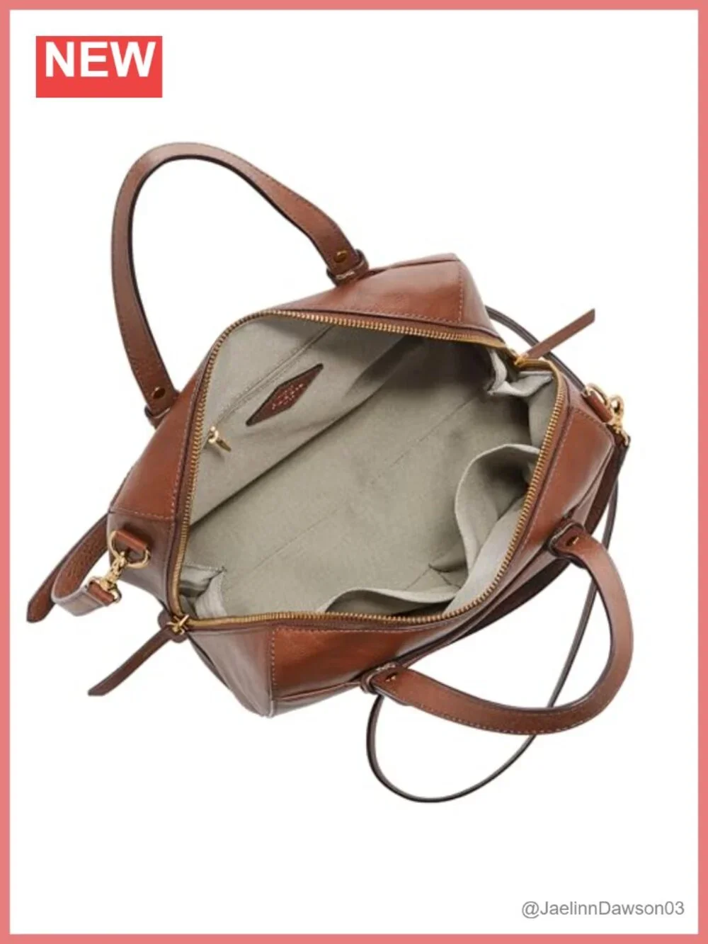 LiteHide Leather Satchel Handbag with Adjustable Crossbody Strap
